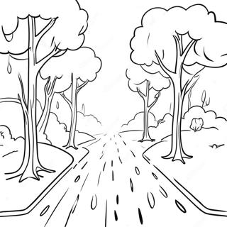 Rainy Day Scenic Landscape Coloring Page 44813-35777