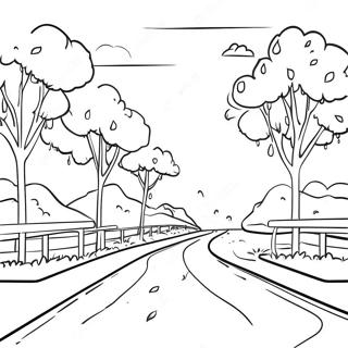 Rainy Day Scenic Landscape Coloring Page 44813-35778