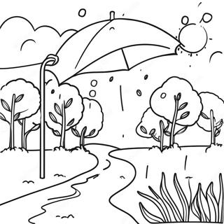 Rainy Day Scenic Landscape Coloring Page 44813-35779