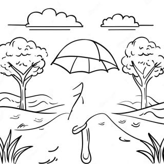 Rainy Day Scenic Landscape Coloring Page 44813-35780