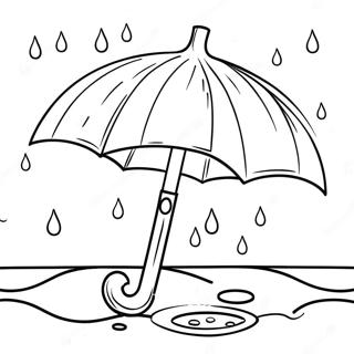 Cozy Umbrella Under Rain Coloring Page 44814-35782