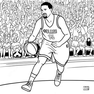 Klay Thompson Basketball Action Coloring Page 44823-35786