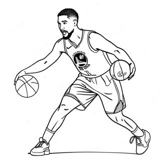 Klay Thompson Basketball Action Coloring Page 44823-35787