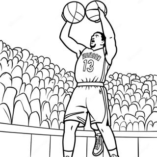 Klay Thompson Shooting Three Point Shot Coloring Page 44824-35789