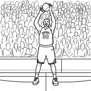 Klay Thompson Shooting Three Point Shot Coloring Page 44824-35792