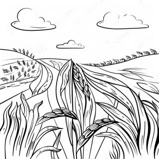 Golden Wheat Field Coloring Page 44854-35812