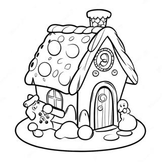 Festive Gingerbread House Coloring Page 44864-35818