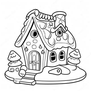 Festive Gingerbread House Coloring Page 44864-35819