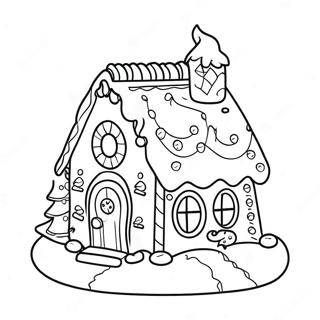 Festive Gingerbread House Coloring Page 44864-35820