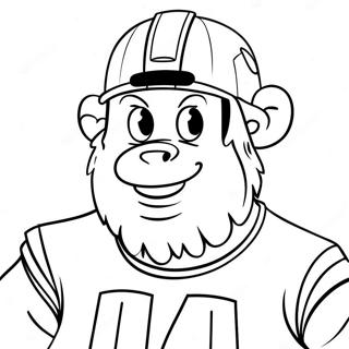 Cheerful Green Bay Packers Mascot Coloring Page 4487-3701