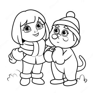 Dora With Santa Claus Coloring Page 44884-35838