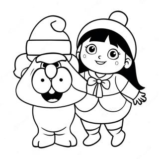 Dora With Santa Claus Coloring Page 44884-35840