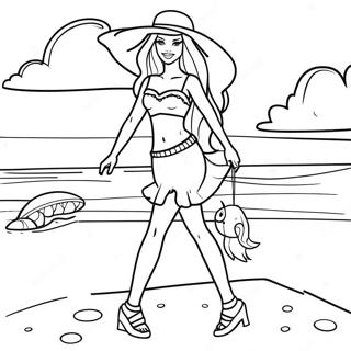 Barbie Beach Coloring Pages