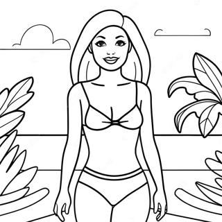 Barbie Beach Coloring Pages