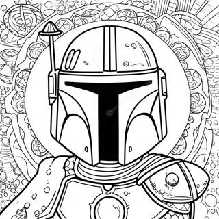 Detailed Boba Fett Helmet Coloring Page 44934-35877