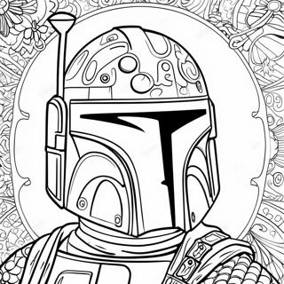 Detailed Boba Fett Helmet Coloring Page 44934-35878