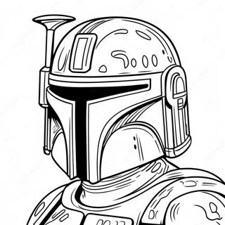 Detailed Boba Fett Helmet Coloring Page 44934-35879