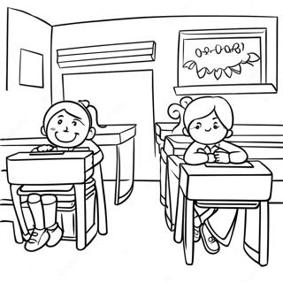 Back To School 3rd Grade Classroom Coloring Page 44973-35905