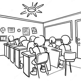 Back To School 3rd Grade Classroom Coloring Page 44973-35907