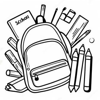 Colorful Back To School Supplies Coloring Page 44974-35909