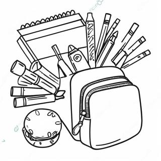 Colorful Back To School Supplies Coloring Page 44974-35911