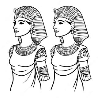 Cleopatra In Elegant Robes Coloring Page 44984-35917