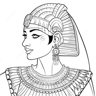 Cleopatra In Elegant Robes Coloring Page 44984-35918