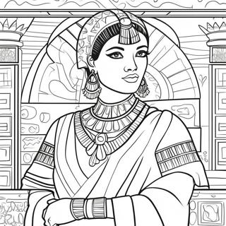 Cleopatra In Elegant Robes Coloring Page 44984-35919