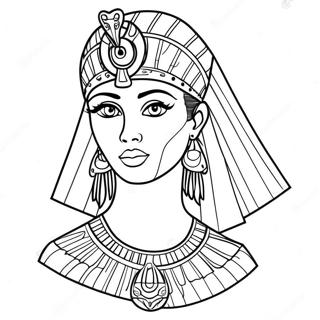 Cleopatra In Elegant Robes Coloring Page 44984-35920