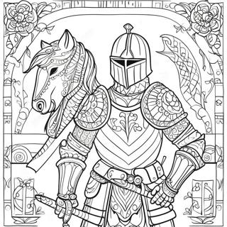 Intricate Knight In Armor Coloring Page 44994-35923