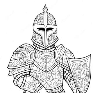 Intricate Knight In Armor Coloring Page 44994-35924