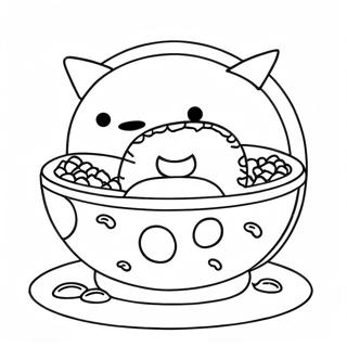 Cat Food Bowl With Fish Coloring Page 45023-35948