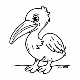 Cute Pelican Standing On One Leg Coloring Page 45054-35973