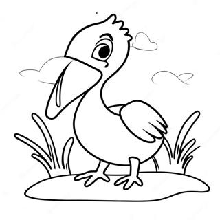 Cute Pelican Standing On One Leg Coloring Page 45054-35976