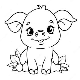 Cute Piglet Coloring Page 4506-3715