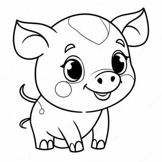 Cute Piglet Coloring Page 4506-3716