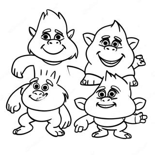 Trolls 3 Movie Characters Coloring Page 45113-36013