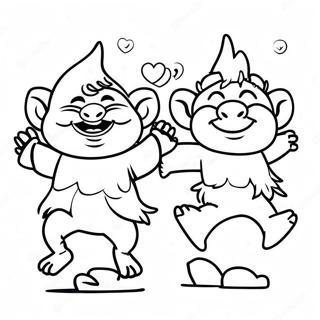 Happy Trolls Dancing Coloring Page 45114-36026