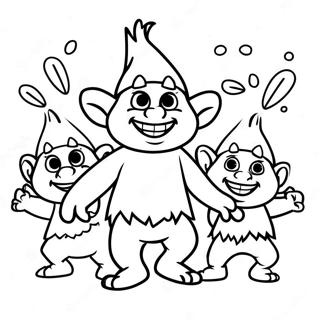 Happy Trolls Dancing Coloring Page 45114-36028