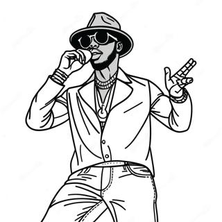 Pop Smoke Performing On Stage Coloring Page 45124-36029