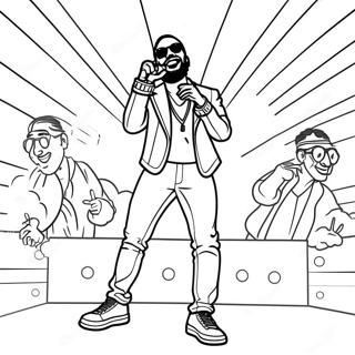 Pop Smoke Performing On Stage Coloring Page 45124-36032