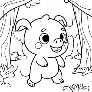 Pibby Glitch Adventure Scene Coloring Page 45134-36037