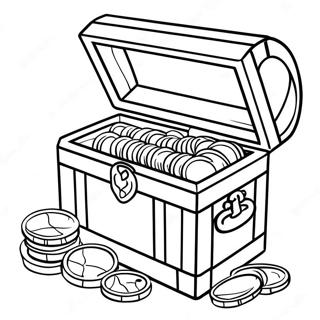 Gold Coins Treasure Chest Coloring Page 45143-36041