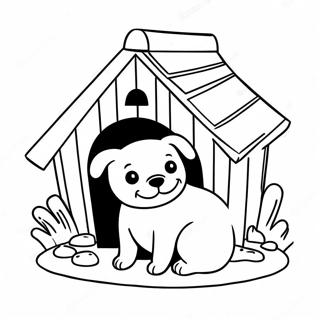 Cute Dog House Coloring Page 45153-36054