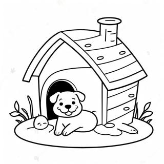 Cute Dog House Coloring Page 45153-36055