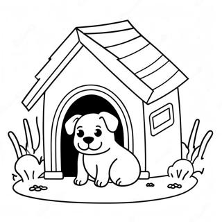 Cute Dog House Coloring Page 45153-36056