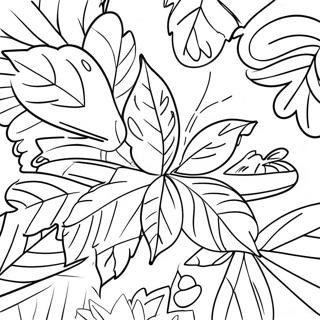 Colorful Autumn Leaves Coloring Page 45164-36061