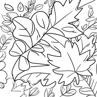 Colorful Autumn Leaves Coloring Page 45164-36063