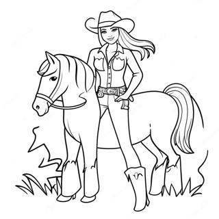 Cowgirl Barbie Coloring Page 45173-36065