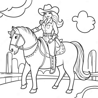 Cowgirl Barbie Coloring Page 45173-36066